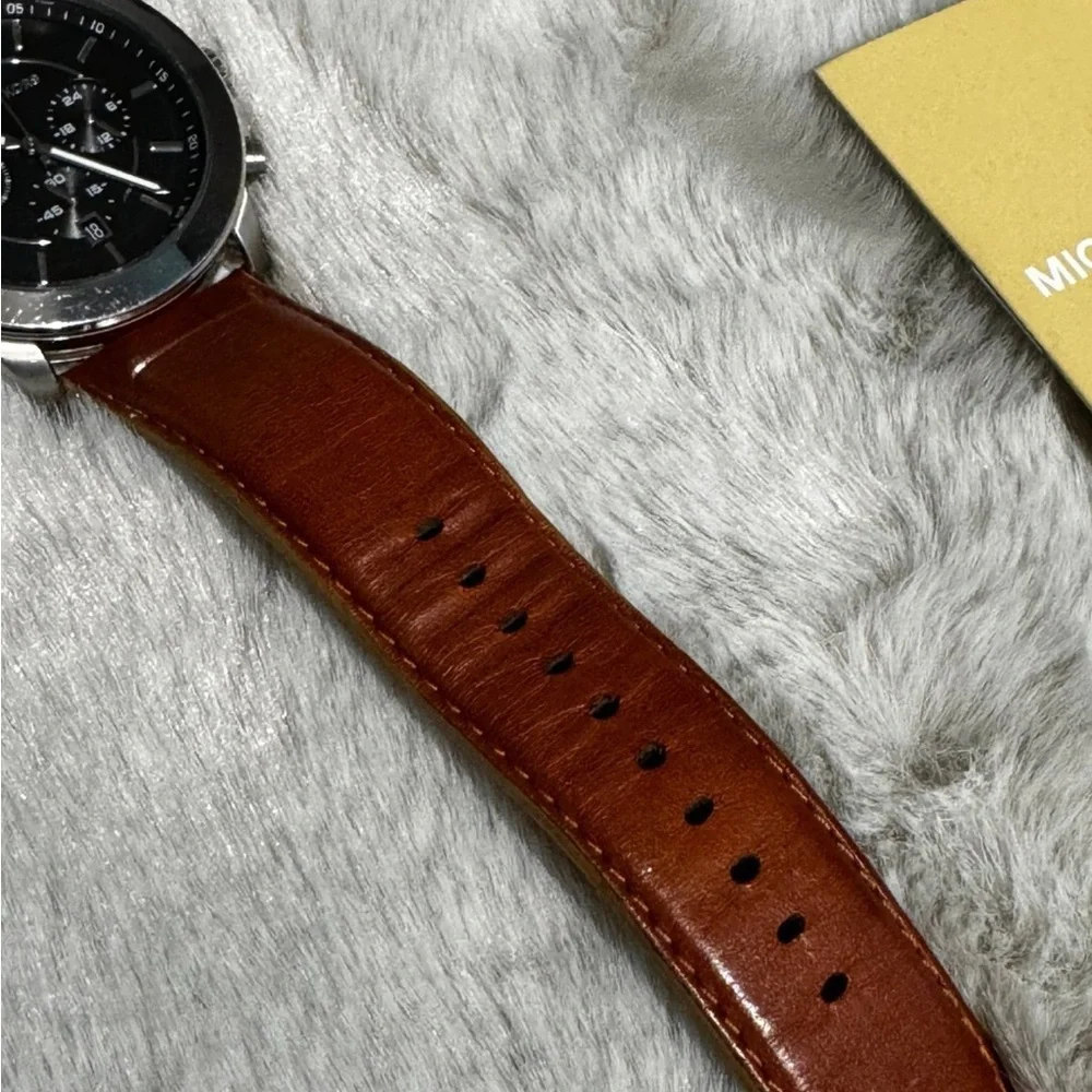 Michael Kors Silver and Brown Chronograph Watch